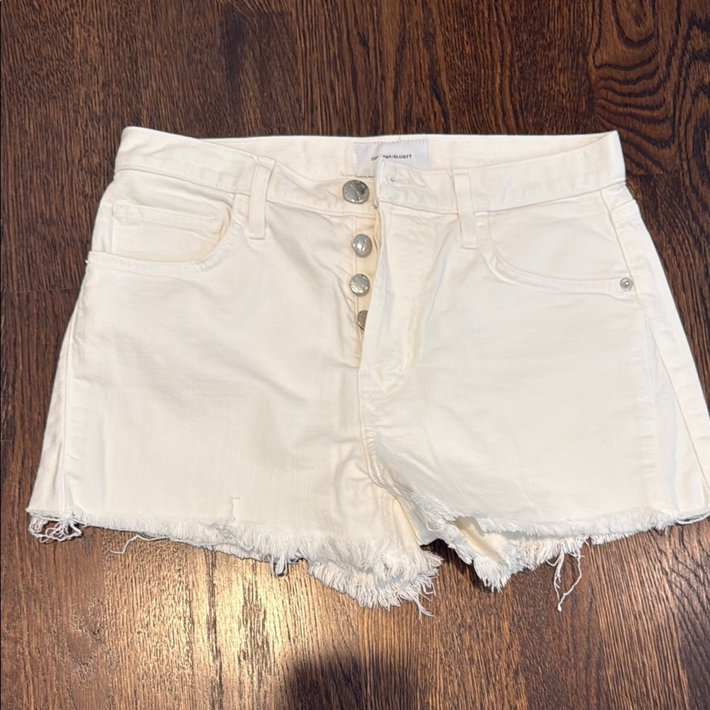 White denim jean shorts